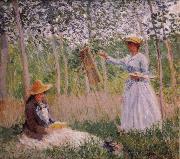 Claude Monet Suzanne Reading and Blanche Painting by the Marsh at Giverny France oil painting artist